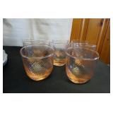 8 Vtg Pink Optic Swirl Glasses