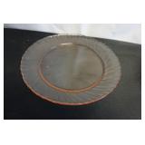 Vtg Pink Glass Swirl Plate