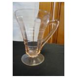 Vtg Pink Glass Block Optic Creamer Pitcher