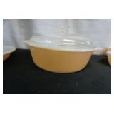 Vtg Fire King Peach Lustre Casserole Dish