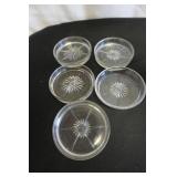 5 Vtg Glass Coasters