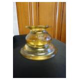 Vtg Federal Glass Madrid Amber Candle holder