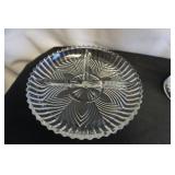Vtg Indiana Glass 3 Section Relish Dish