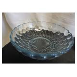 Vtg Blue Bubble Serving Bowl