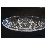 Vtg Anchor Hocking Prescut Clear Pickle Dish