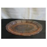 Vtg Jeanette Cherry Blossom Pink Glass Platter