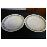 2 Corelle Classic Spring Blossom Green Saucer