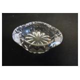 Vtg Clear Glass Ashtray Thick, Heavy Glass