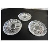 3 Vtg Glass Ashtrays
