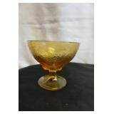 Vtg Amber Glass Candy Dish