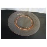 Vtg Pink Glass Swirl Plate