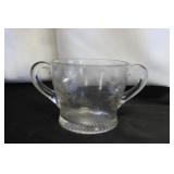 Antg Etched Flower 2 Handle Sugar Dish