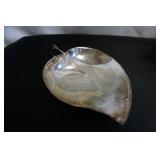 Vtg Trinket Dish 3 legged Shape of a Leaf
