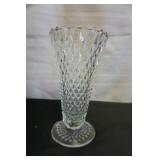 Vtg Indiana Glass Diamond Point Vase