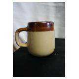 Vtg Brown Glazed Stoneware Mug