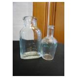 Collection of 2 Clear Little Bottles
