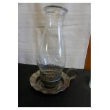 Vtg Thumb Hole Candleholder Silver Plate