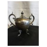 Silver Over Copper Sugar Dish 2 Handle