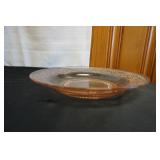 Vtg Pink Depression Glass Serving Bowl