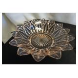 Vtg Federal Glass Petal Clear Bowl