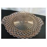 Vtg Waterford Handled Cake Platter Pink