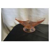 Vtg Pink Depression Glass Footed Bowl