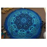 Blue Round Tapestry Rug