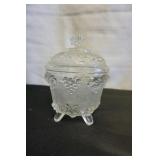 Vtg Jeannette Glass Candy Dish w/lid