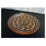 Indiana Glass Peach Ballad Sauce/Dressing Plate