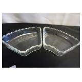 Pair of Clear Glass Serving Dishes