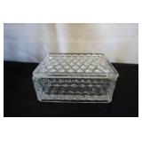 Vtg Fostoria American Clear Crystal Glass Box/lid