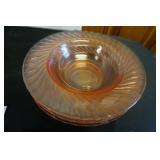 3 Vtg Arcoroc France Rosaline Pink Swirl Bowl