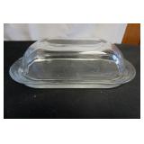 Vtg Clear Glass Butter Dish