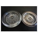 2 Vtg Glass Coasters w/Sunburst Design