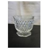 Vtg Indiana Glass Diamond Point Ruffle Bowl
