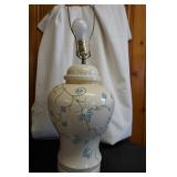 Lamp no shade with Raised Flowers