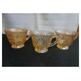 3 Jeannette Iris & Herringbone Marigold Cups
