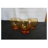 3 Vtg Amber Indiana Glass Cup