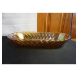 Vtg Indiana Glass Celery Dish Carnival