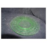 Vtg Block Optic Uranium Green Glass Plate