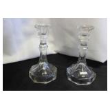 Vtg Glass Candle Holders