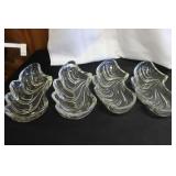 Vtg Kromex Lazy Susan Glass Dish Swirl Pattern