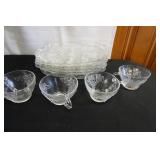 Vtg 5 Snack Plate w/4 cups