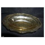 Vtg Patrician Spoke Depression Glass Serving Bowl