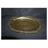 Federal Madrid Amber Depression Oval Glass Platter