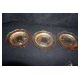 3 Scarce Error Carnivarl Depression Glass Saucers
