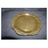 Federal Glass Madrid Amber Depression Platter