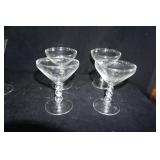 4 Libbey Z Stem Martini Glasses