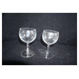 2 Vtg Wine Glasses