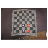 Floor Rug Checkers Game w/checkers
